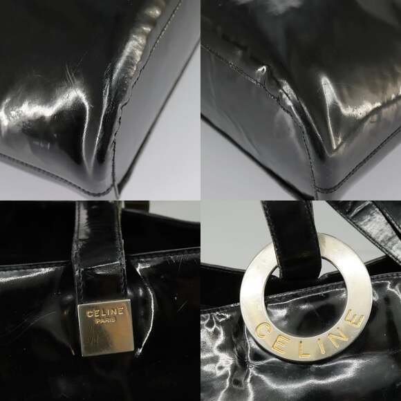 CELINE Shoulder Bag Enamel Black - Picture 11 of 13